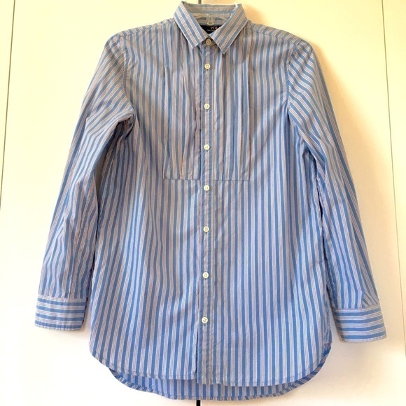 Polo Ralph Lauren Button Up Blue Stripe Long Shirt - Picture 1 of 15